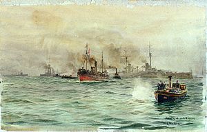 Archivo:The German battleships 'Markgraf' and 'Bayern' in the Firth of Forth, November 1918 RMG PW1742