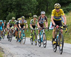 Archivo:Tour de France 2015, groep gele trui (20036329866) (cropped)