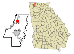 Whitfield County Georgia Incorporated and Unincorporated areas Varnell Highlighted.svg