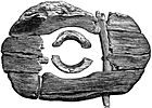Rueda maciza de madera encontrada en Blair Drummond. Primera evidencia de transporte rodado en Gran Bretaña.