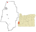 Coos County Oregon Incorporated and Unincorporated areas Lakeside Highlighted