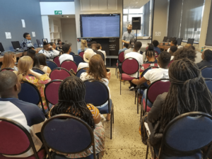 Archivo:Design Indaba Wikimedia workshop with Discott and Emerging Creatives class 2019 1