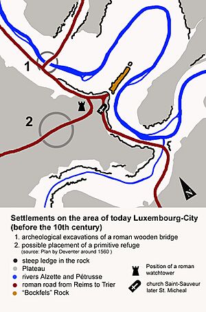 Archivo:Early settlements in LuxbrgCity-english