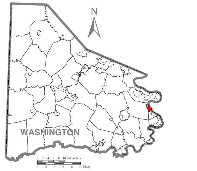 Archivo Map of Charleroi, Washington County, Pennsylvania Highlighted