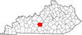 Map of Kentucky highlighting Hart County