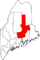Mapa de Maine con la ubicación del condado de Penobscot