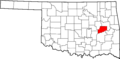 Map of Oklahoma highlighting McIntosh County