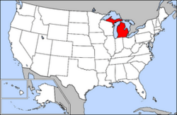 Archivo:Map of USA highlighting Michigan