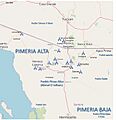 Mapa de las Misiones fundadas por Francisco Eusebio Kino