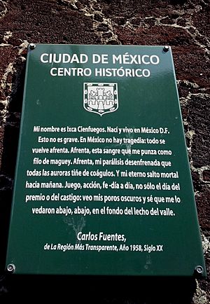 Archivo:Placa cita Carlos Fuentes