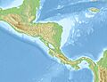 Relief map of Central America