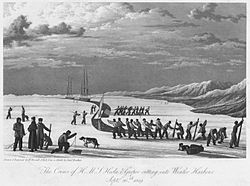 Archivo:The Crews of H.M.S. Hecla & Griper Cutting Into Winter Harbour, Sept. 26th, 1819