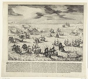 Zeeslag tussen Staatse en Spaanse schepen in het Kanaal, 1605, RP-P-OB-80.683.jpg
