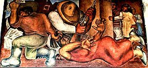 Archivo:Atentado a las maestras rurales mural de Aurora Reyes