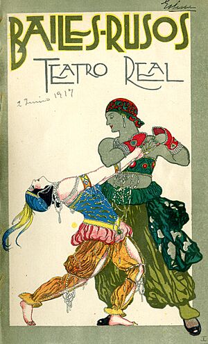 Archivo:Bailes rusos en el Teatro Real por Léon Bakst (1917)