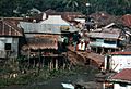 Bangladesh Barisal Shanty town Slum next to river delta June 2008