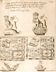Archivo:Banner and Crest of Charles II and James II