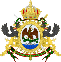 Archivo:Coat of arms of Mexico (1864-1867)
