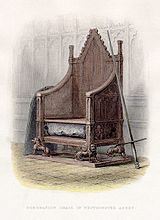 Archivo:Coronation Chair and Stone of Scone. Anonymous Engraver. Published in A History of England (1855)