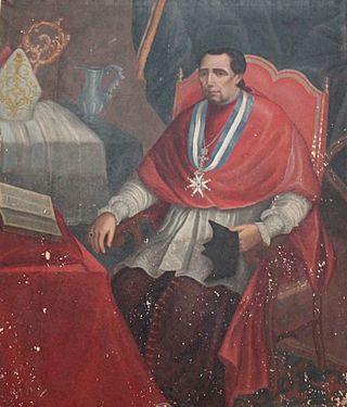 Detalle del retrato de Agustín Rubín de Ceballos en la sacristía de Santa María de Dueñas.JPG