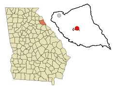 Elbert County Georgia Incorporated and Unincorporated areas Elberton Highlighted.svg