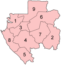 Mapa de las provincias de Gabón