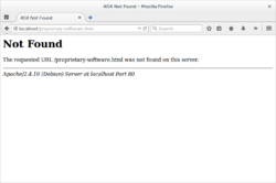 HTTP 404 generated by Apache on Debian displayed in Mozilla Firefox 39 with GNOME.png