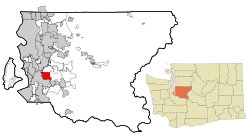 King County Washington Incorporated and Unincorporated areas East Hill-Meridian Highlighted.svg