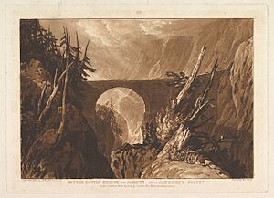 Archivo:Little Devil's Bridge over the Russ, above Altdorft, Swiss-d, from Liber Studiorum, part IV
