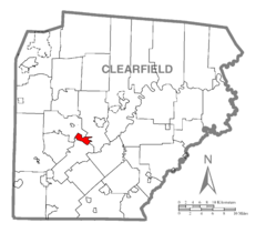 Map of Lumber City, Clearfield County, Pennsylvania Highlighted.png