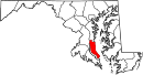Map of Maryland highlighting Calvert County.svg