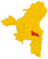 Map of comune of Talana (province of Nuoro, region Sardinia, Italy) - 2016