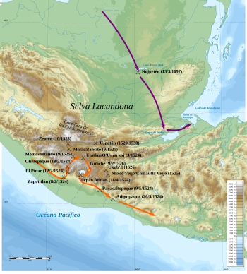 Archivo:Map of the Spanish Conquest of Guatemala-es