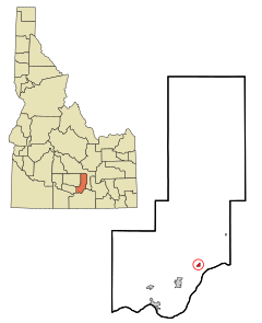 Minidoka County Idaho Incorporated and Unincorporated areas Acequia Highlighted.svg