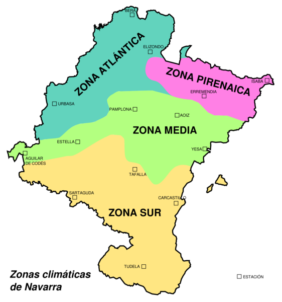 Navarra - Zonas climaticas