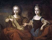 Archivo:Petr II of Russia as child with sister Natalia by L.Caravaque (1722, Tretyakov gallery)