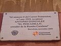 Placa casa natal El Pescadilla (carrer Fraternitat)