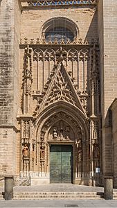 Portail du baptême cathédrale Seville Spain