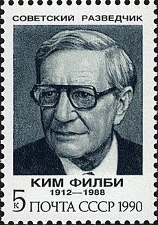 Archivo:The Soviet Union 1990 CPA 6266 stamp (Soviet Intelligence Agents. Kim Philby)