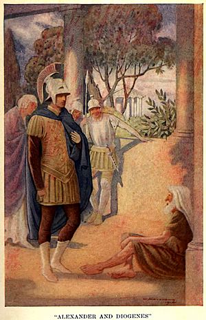 Archivo:Alexander visits Diogenes at Corinth by W. Matthews (1914)