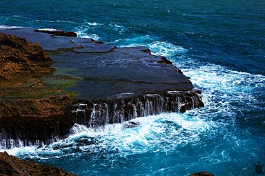 Atlantic Ocean and rocks in Isabela, Puerto Rico