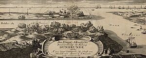 Archivo:Bombardment of the fortress of Dünamünde by the Swedish army in 1701 during the Great Northern War