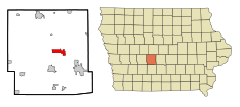 Dallas County Iowa Incorporated and Unincorporated areas Dallas Center Highlighted.svg