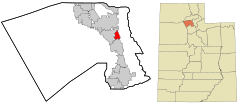 Davis County Utah incorporated and unincorporated areas Fruit Heights highlighted.svg