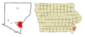 Des Moines County Iowa Incorporated and Unincorporated areas Burlington Highlighted