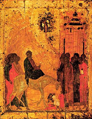 Archivo:Entry into Jerusalem (Annunciation Cathedral in Moscow)