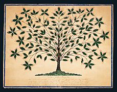 Gift Drawing The Tree of Light or Blazing Tree, Hannah Cohoon (1788–1864)