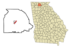 Gilmer County Georgia Incorporated and Unincorporated areas East Ellijay Highlighted.svg