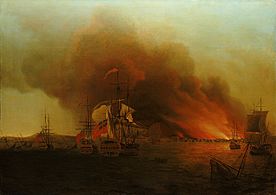 Archivo:Incendie de Payta en 1741 par la flotte anglaise