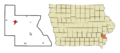 Louisa County Iowa Incorporated and Unincorporated areas Columbus Junction Highlighted
